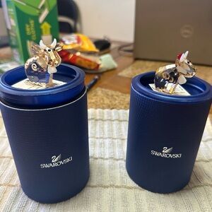 Swarovski gingerbread moose set.  2018.